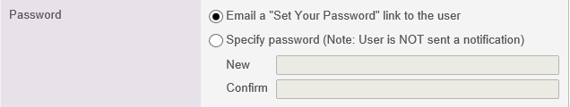 Password options